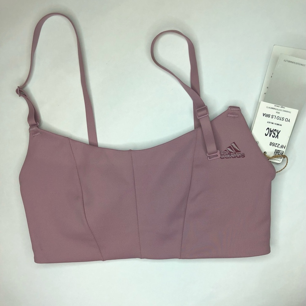 Adidas Women's Dusty Rose Sports Bra - Picture 3 of 9